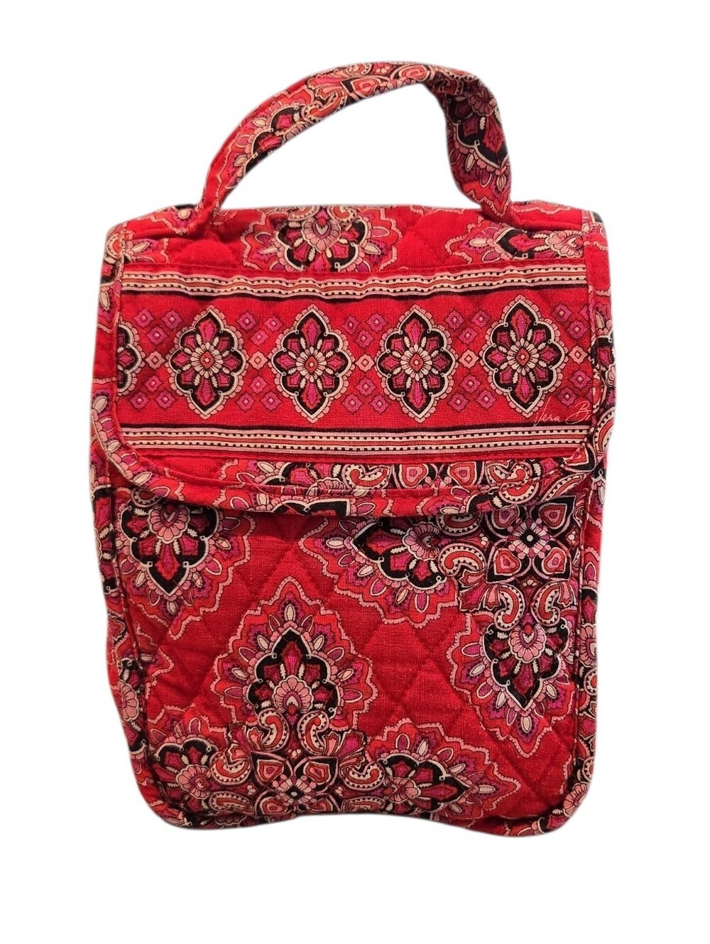VERA BRADLEY " FRANKLY SCARLET" QUILTED LUNCHBOX.  RETIRED